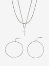 CROSS X ROPE 3MM SET | Silver