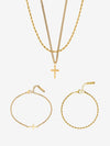 CROSS X ROPE 3MM SET | 18K Gold