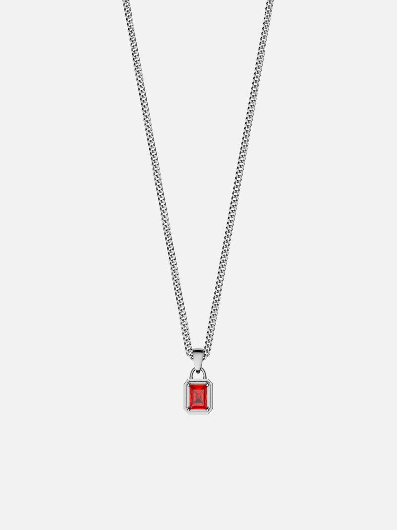 RED GEMSTONE CHAIN | Silver