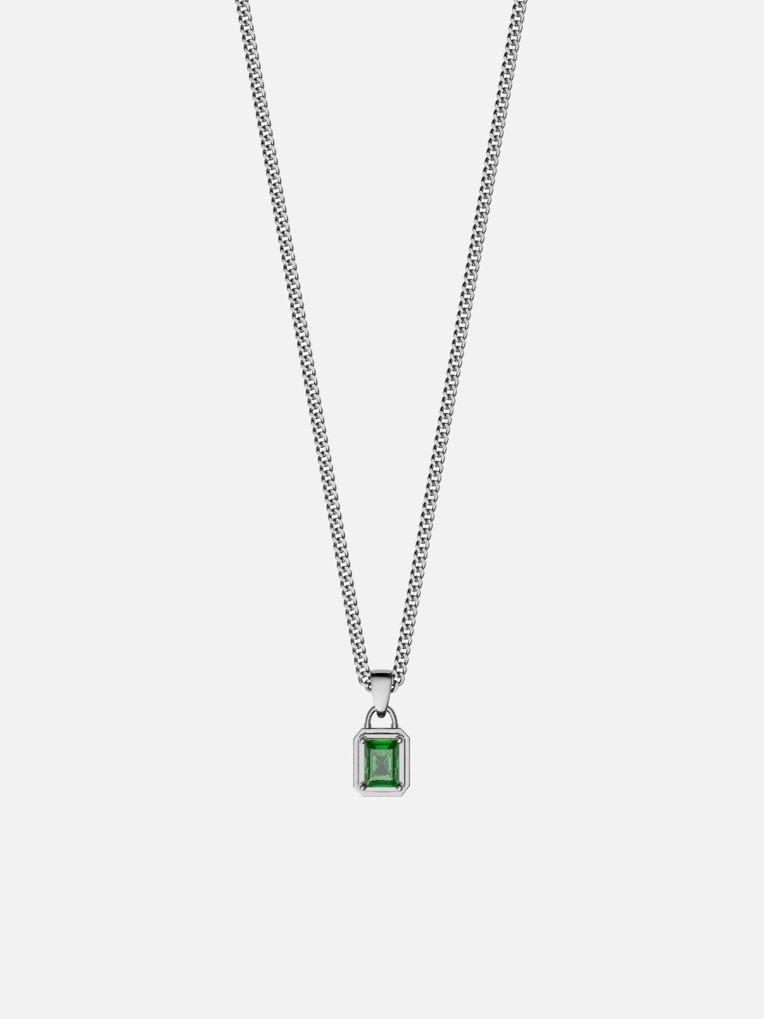 GREEN GEMSTONE NECKLACE | Silver