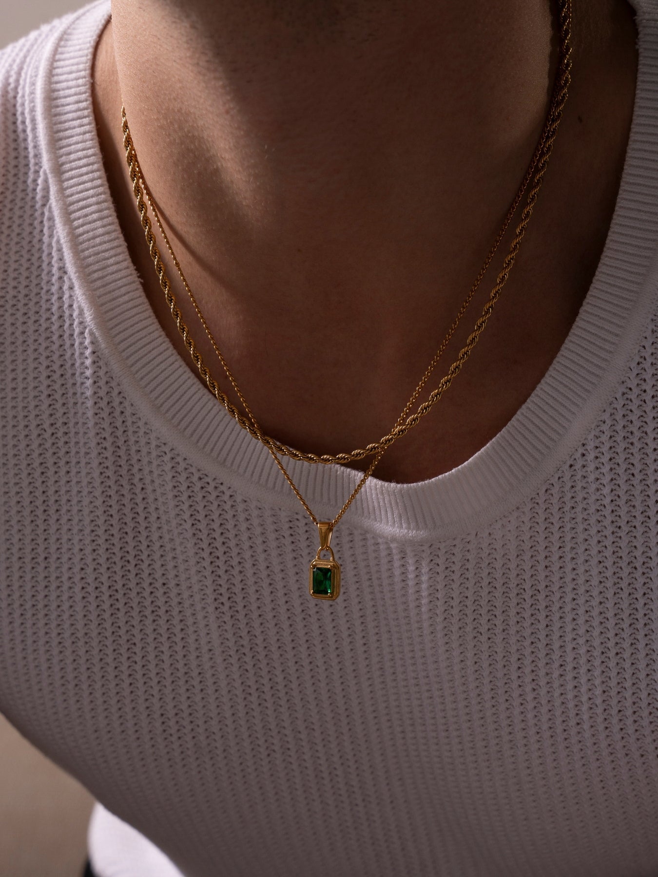 GREEN GEMSTONE NECKLACE | 18K Gold